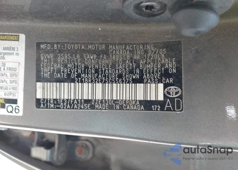 2005 Toyota Corolla Ce from USA, damaged, VIN 2T1BR32E75C556375